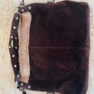 Stuart Weitzman Chocolate brown suede purse